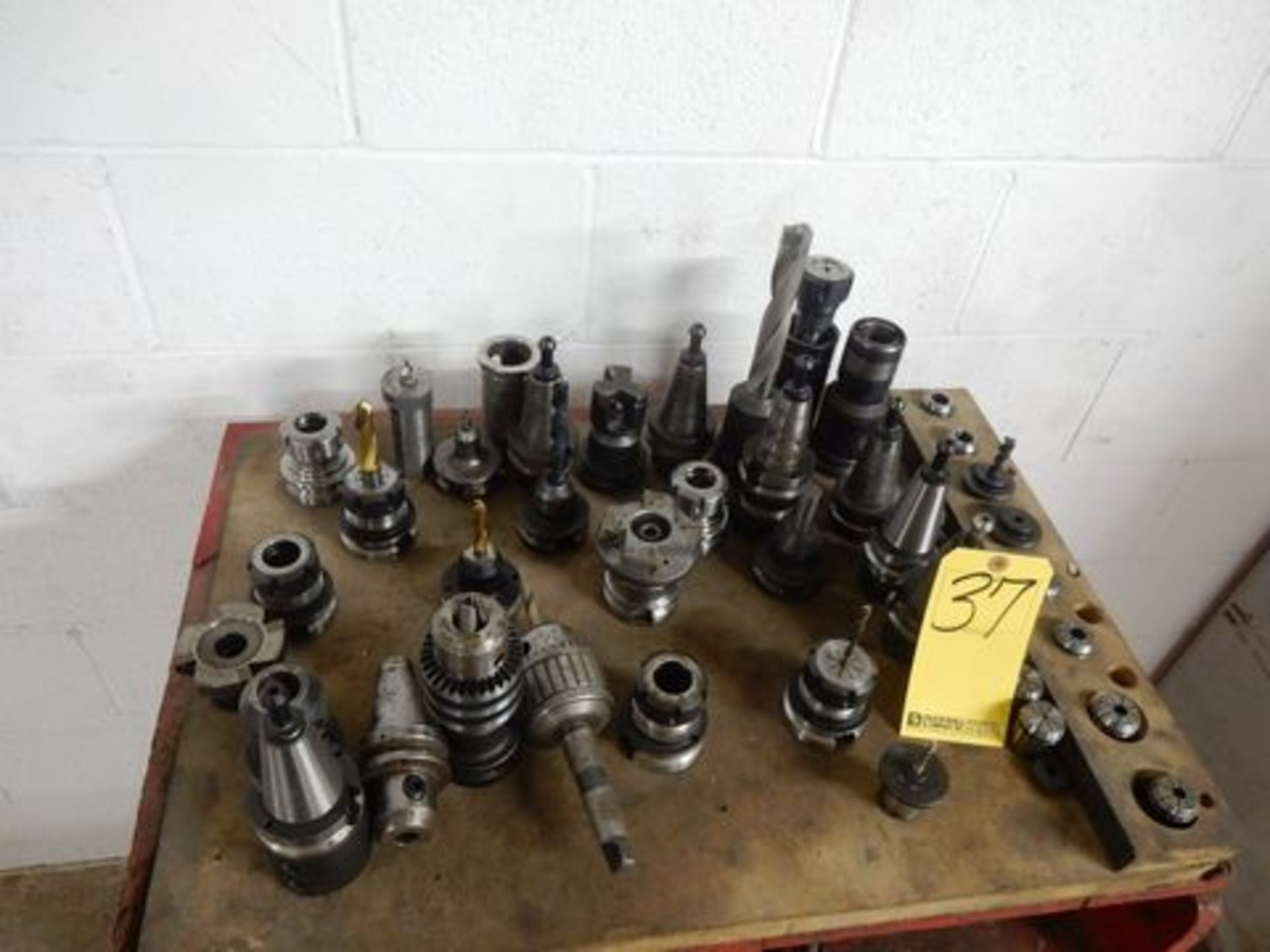 LOT TOOL CABINET & BT40 TAPER TOOL HOLDERS W/TOOLING & COLLETS - Image 2 of 2