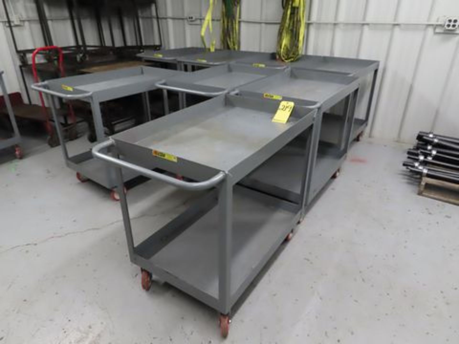 LOT (3) LITTLE GIANT 2-TIER ROLLING METAL SHOP CARTS