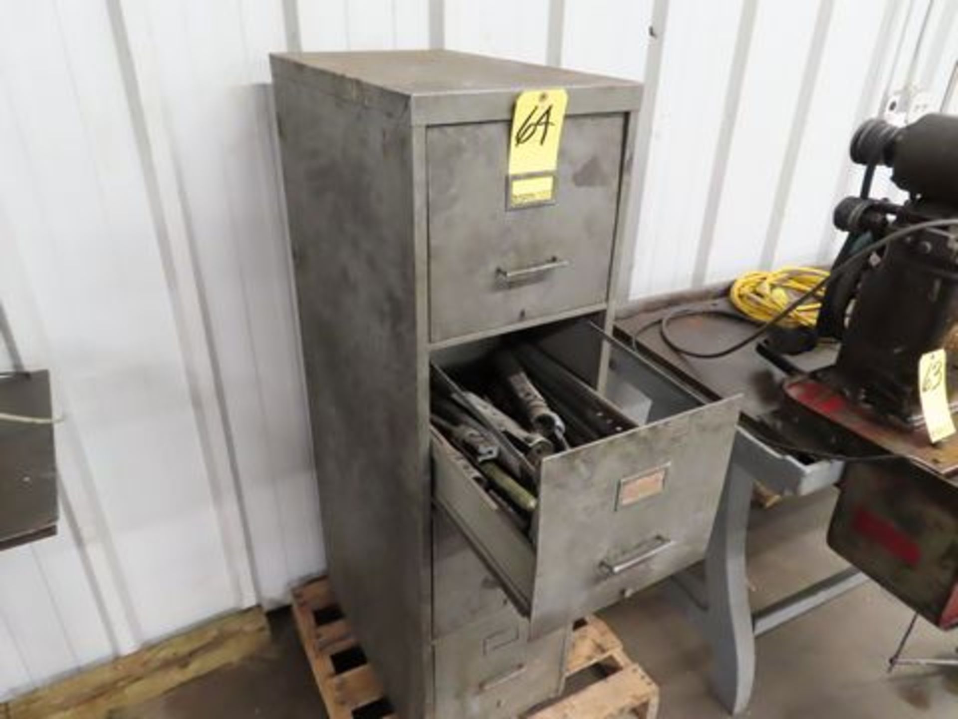 4-DRAWER FILE W/HONING STONES, MANDRELS, ETC.