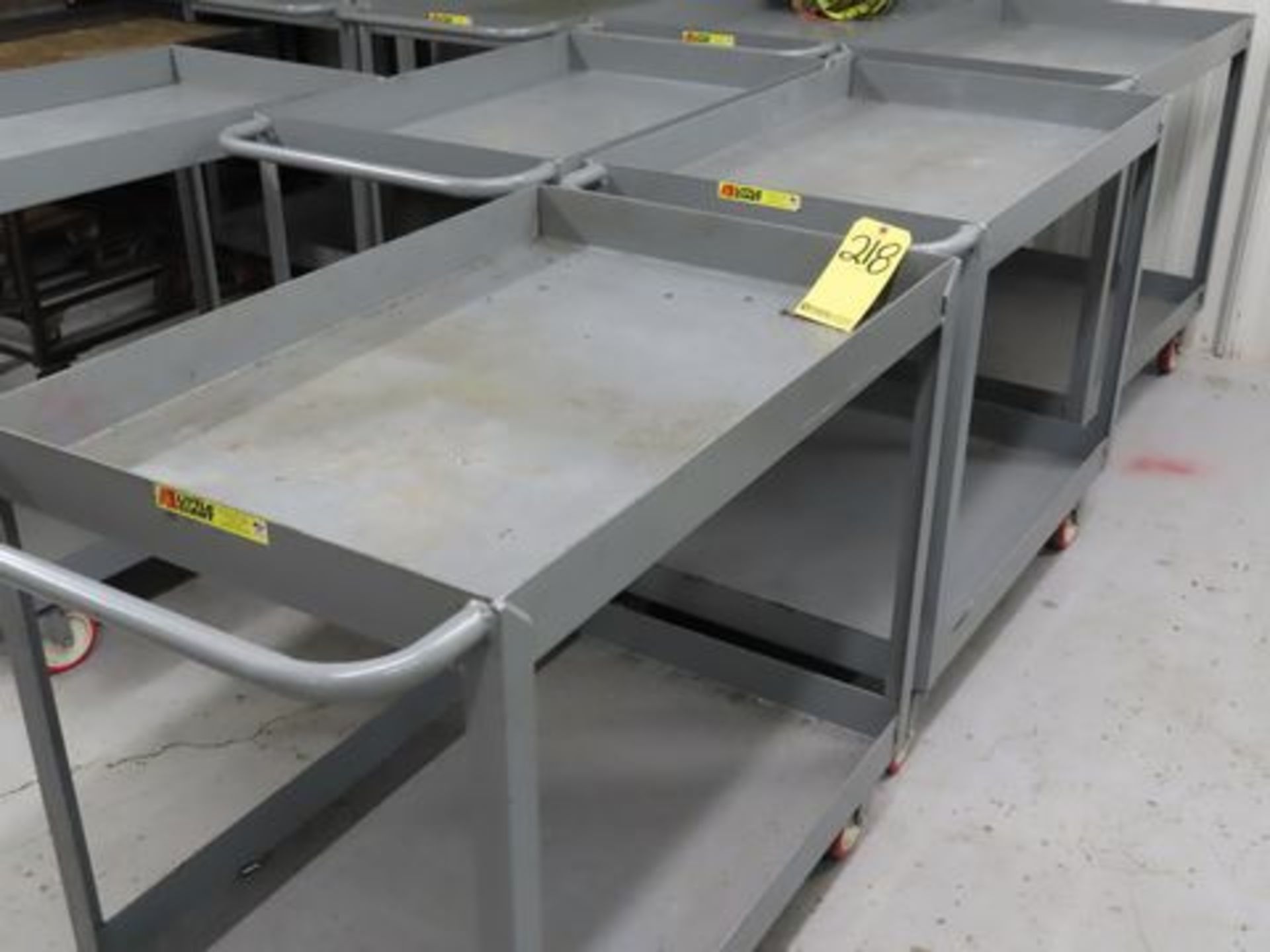 LOT (3) LITTLE GIANT 2-TIER ROLLING METAL SHOP CARTS