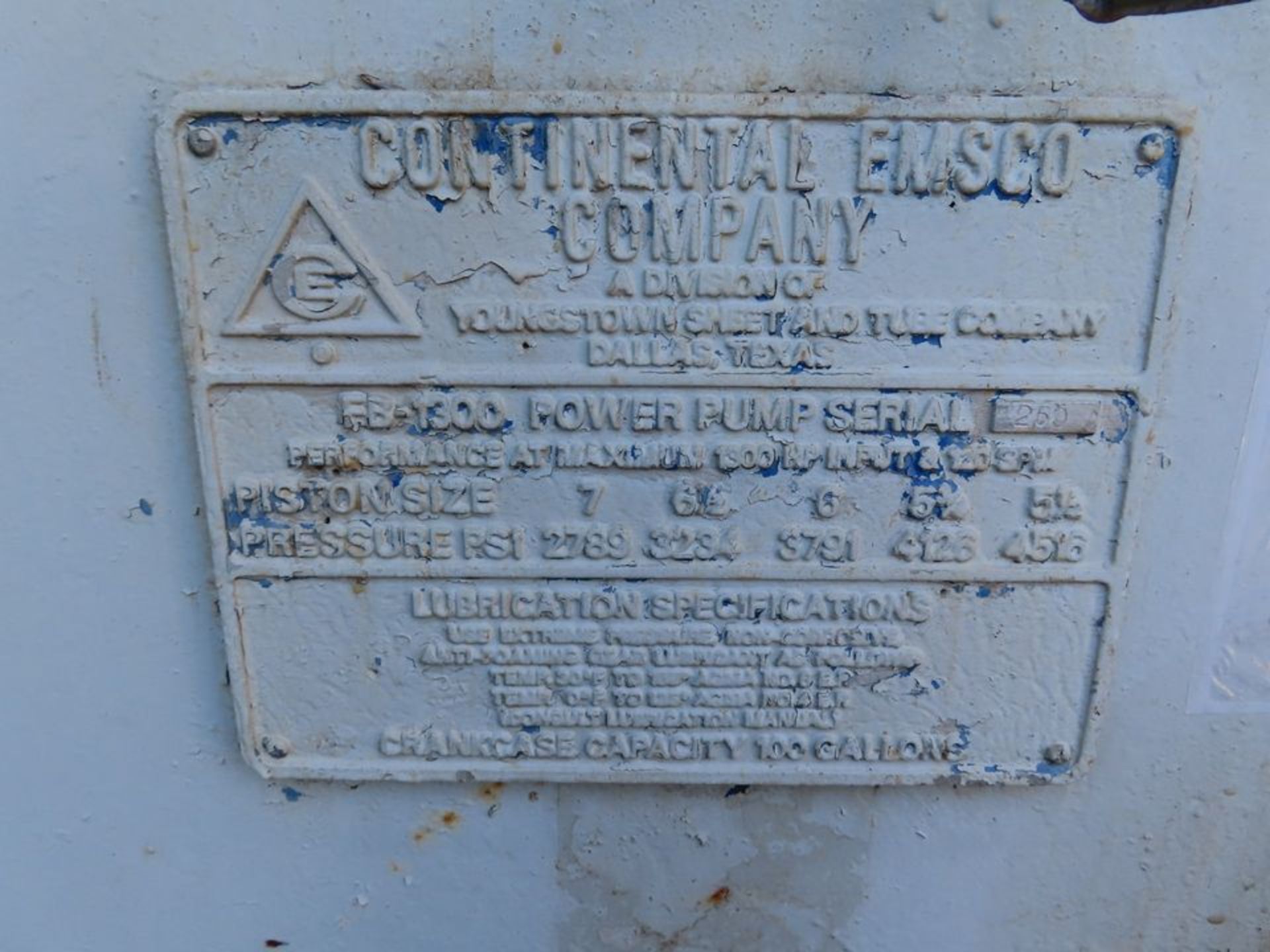 CONTINENTAL EMSCO FB-1300 TRIPLEX MUD PUMP - Image 3 of 5