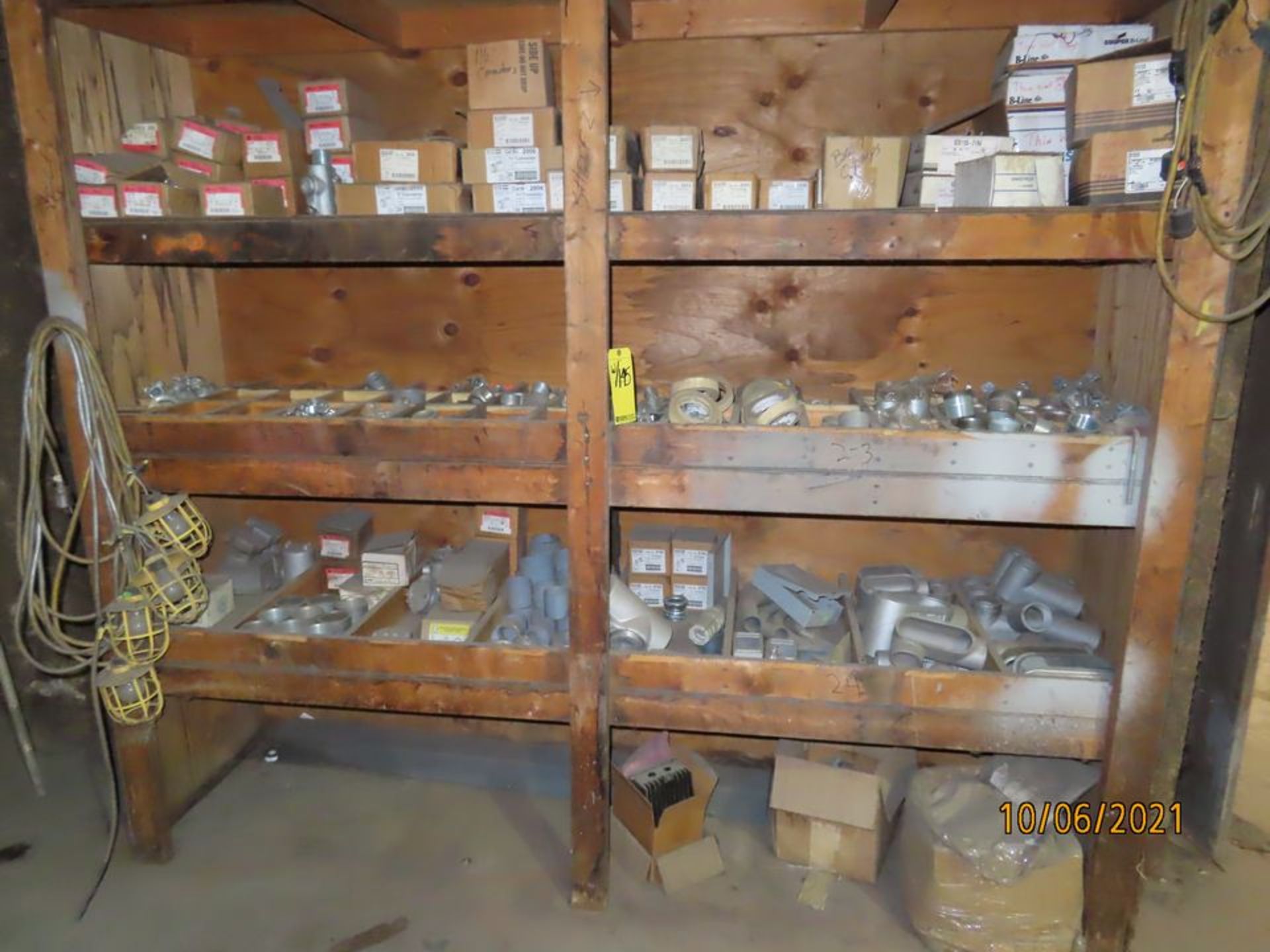 LOT CONTENTS OF SHELVES TO INCLUDE: ELECTRICAL CONDUIT, MISC. WIRE, ELEC. WIRE, MISC. ELECTRICAL FIT - Image 10 of 10