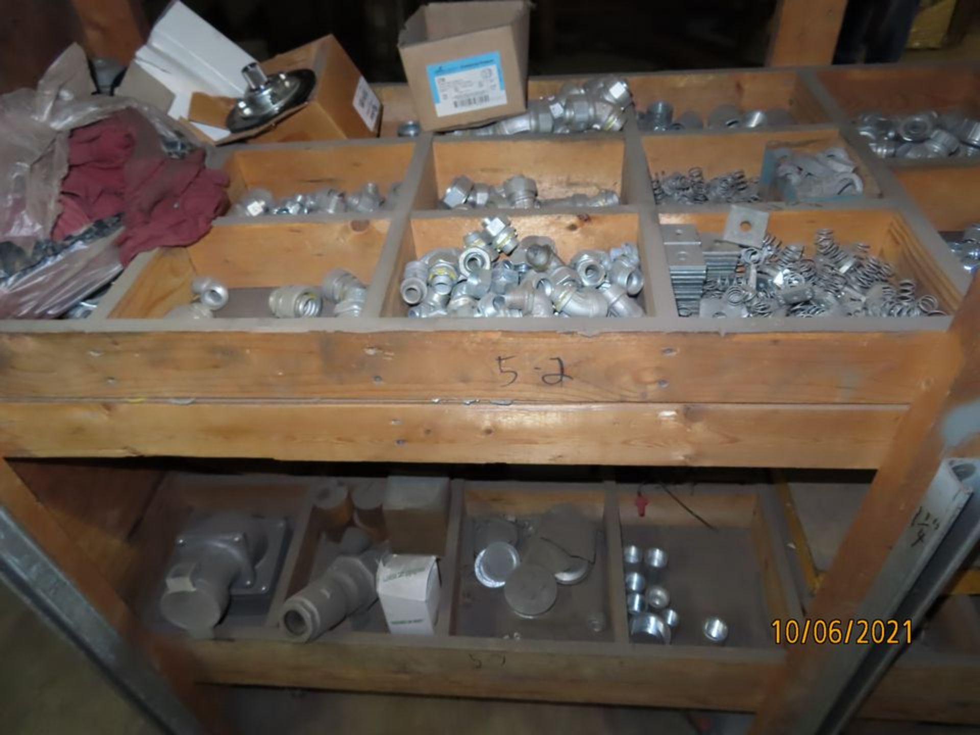 LOT CONTENTS OF SHELVES TO INCLUDE: ELECTRICAL CONDUIT, MISC. WIRE, ELEC. WIRE, MISC. ELECTRICAL FIT - Image 7 of 10