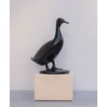 POMPON François (1855-1933), d'après. Grand canard. Bronze à patine noire. Cire perdue. Fonte