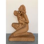 CIPRIANI Ugo (1887-1960). Mère et enfant. Terre cuite. Haut. 49.