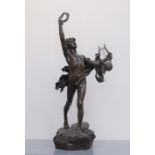 PONSARD Paul (1882-1915). Chant de victoire. Bronze à patine brune (fissure au poignet). Haut. 70,