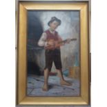 BRICARD François Xavier (1881-1935). Le petit violoniste. Huile sur tolie. Signée en bas à gauche.