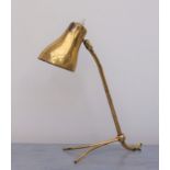 LAMPE modèle cocotte en laiton doré. Création de Jean-Boris LACROIX (1902-1984). Haut. 31.