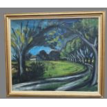 CHABAUD Auguste (1882-1955). L'allée du Mas Martin. Huile sur toile. Signée en bas à gauche. 78,5