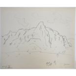 GANTNER Bernard (Belfort, 1928-2018). Montagne. Encre noire. Signée en bas à droite. 38 X 46.