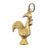 19ct gold cockerel charm, approx 2gm