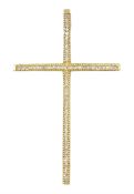 9ct gold diamond set cross pendant, hallmarked