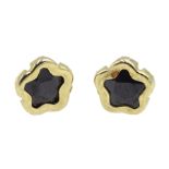 Pair of gold stone set star stud earrings, stamped 9K