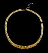 9ct gold fringe necklace hallmarked, approx 16.2gm