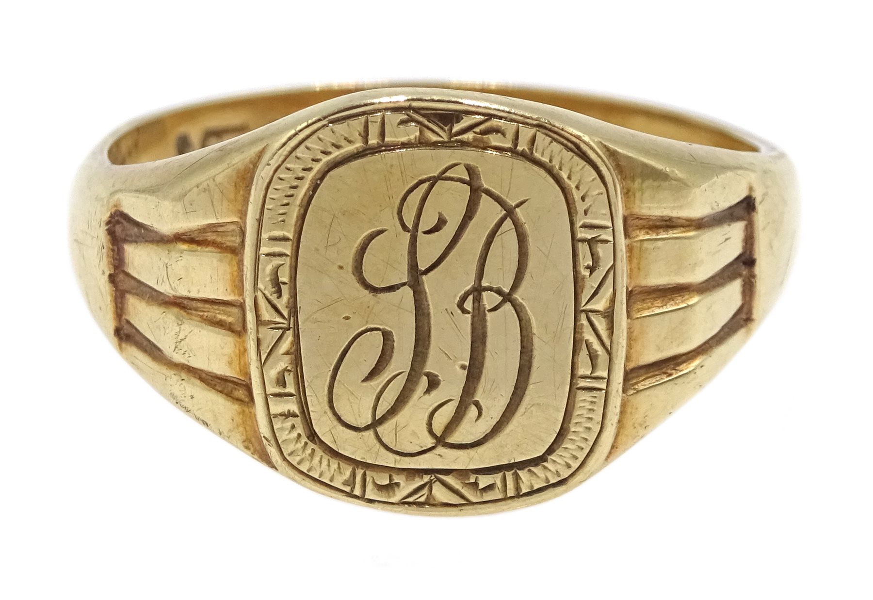 9ct gold signet ring hallmarked, approx 6.7gm