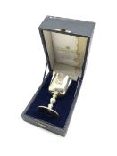 Silver goblet commemorating Winston Churchill centenary 1874-1974 with gilded interior Maker Mappin