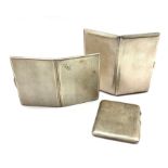 Engine turned silver cigarette case Birmingham 1930 and two other silver cigarette cases 16.4oz