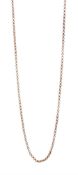 9ct rose rose cable link chain necklace hallmarked, approx 9.7gm