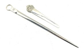 George III silver meat skewer engraved with a monogram London 1809 Makers Eley, Fearn and Chawner, a