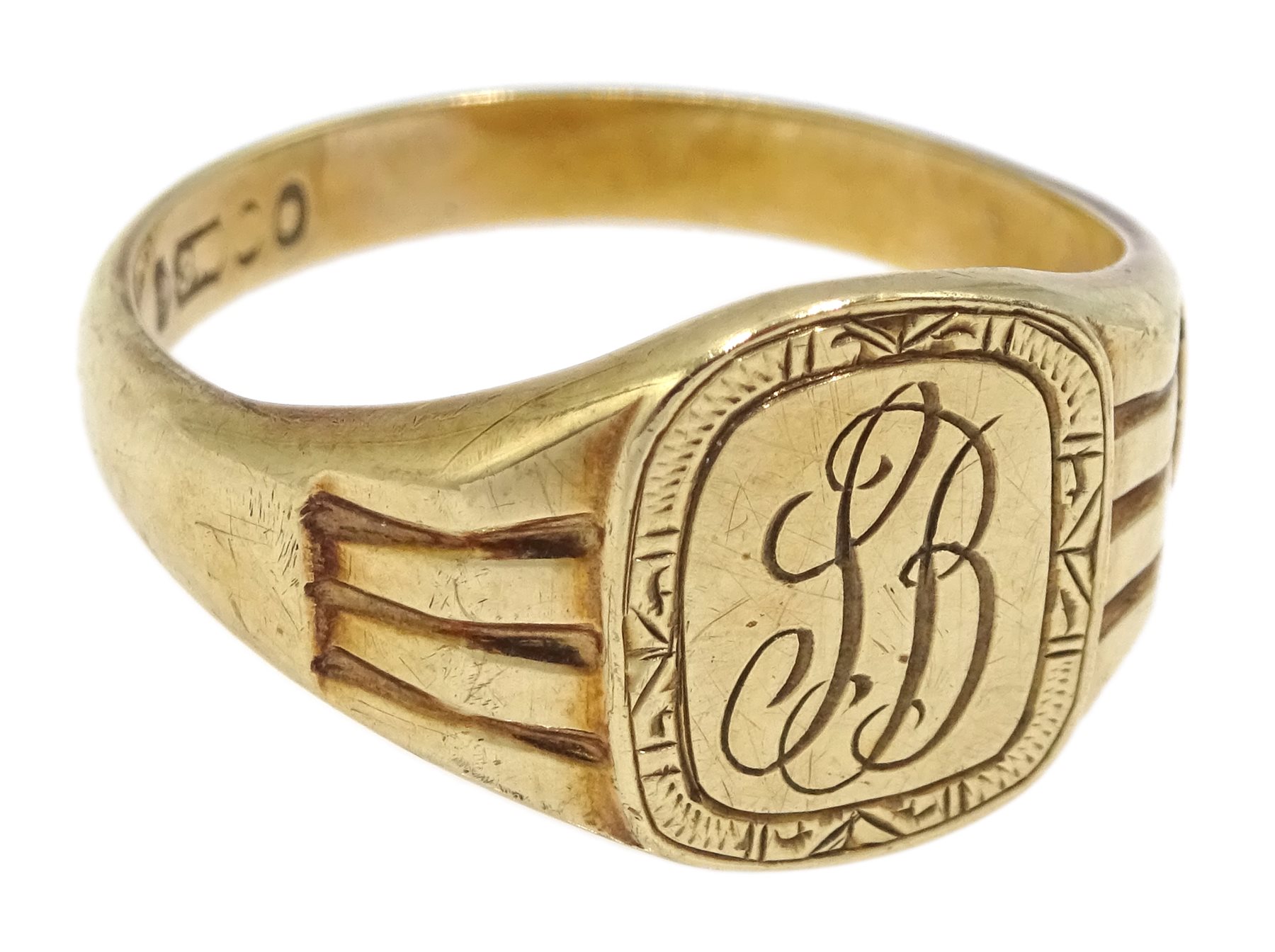 9ct gold signet ring hallmarked, approx 6.7gm - Image 2 of 3