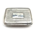George IV silver snuff box, the hinged cover inscribed 'William Gow' with gilded interior 8cm x 5.5c