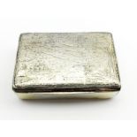 Rare George III silver rectangular box, the hinged cover engraved with a plan of the battle of Talav
