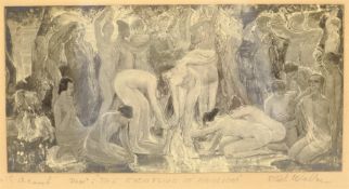 After Dame Ethel Walker (Scottish 1861-1951): 'Decoration - the Excursion of Nausicaa', monochrome p