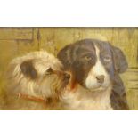 D Hellewell (British early 20th century): Faithful Friends - Portrait of two Dogs, oil on canvas sig