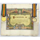 WWI medal pair comprising British War and Victory medals awarded to 'K.40716 W.A. Wilson. STO. 1 R.N