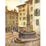 Joseph Yelverton Dawbarn (British 1856-1943): La Fontaine des Tables 'Le-Puy-en-Velay', oil
