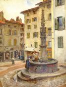 Joseph Yelverton Dawbarn (British 1856-1943): La Fontaine des Tables 'Le-Puy-en-Velay', oil