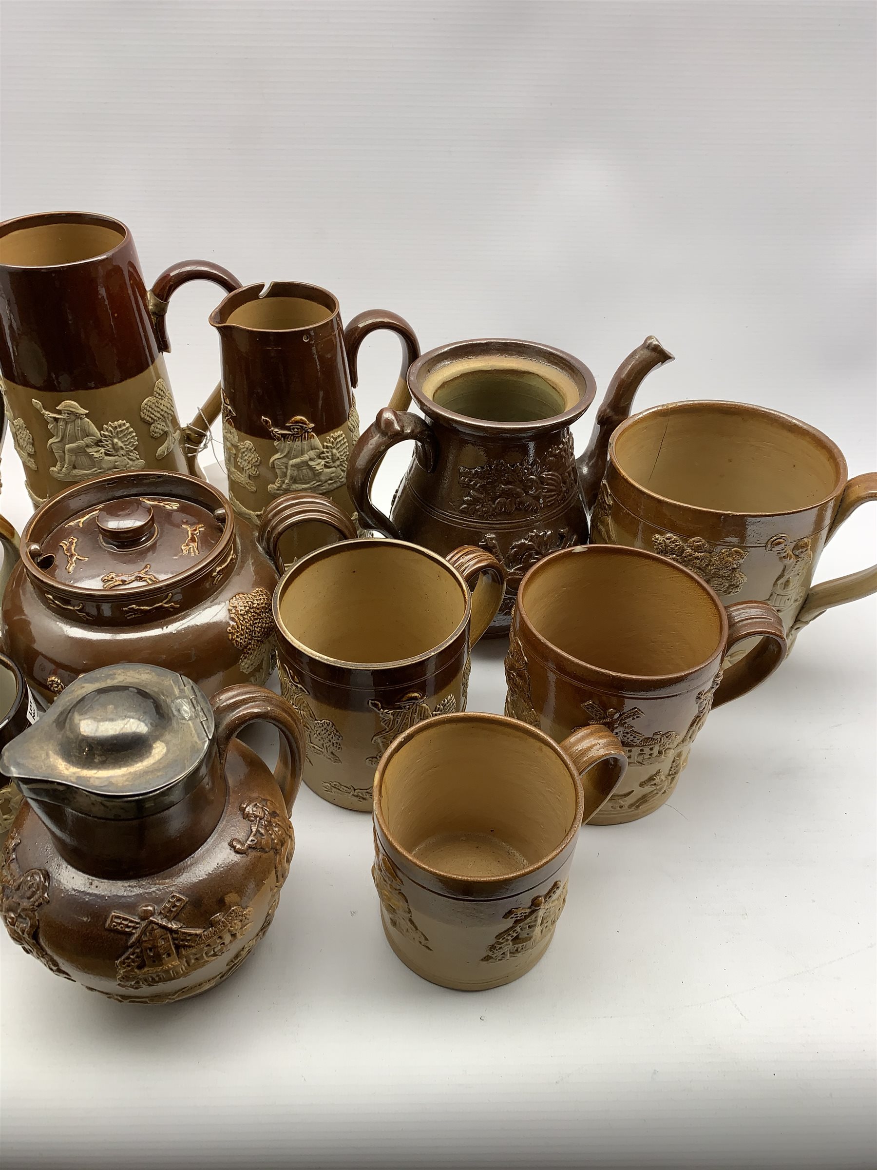 Collection of Doulton and other harvest ware including teapot with silver collar, mugs in various si - Image 2 of 3