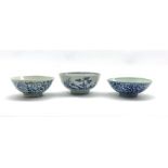 Nanking Cargo bowl with Christie's Lot 3067 label to base D15cm, Chinese Ming blue and white bowl an