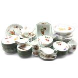 Royal Worcester Evesham Vale pattern dinner service comprising 15 dinner plates, 12 soup bowls, 18 s