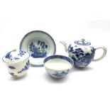 18th century and later Chinese porcelain including a teapot, shallow bowl and bowl together with a 1