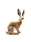 Large Winstanley pottery model of a brown hare size 9 H37cm