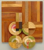 Gerald French (British 1927-2001): 'Cork Quartet III', three dimensional cork on wood panel