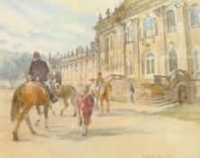 George Butler (British 1904-1999): The Meet, watercolour signed, dated 1991 verso 25cm x 31cm