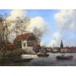 Hermanus Koekkoek the Younger (Dutch 1836-1909): Dutch Canal Scene, oil on canvas signed with pseudo