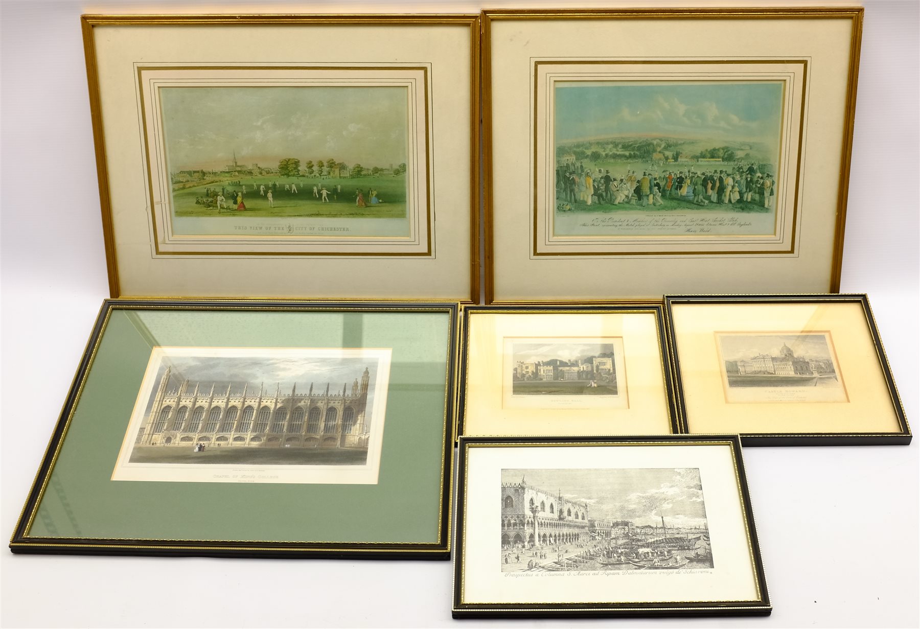 Collection of mainly 19th century engravings and lithographs including York from the Foss after Fran - Image 2 of 3