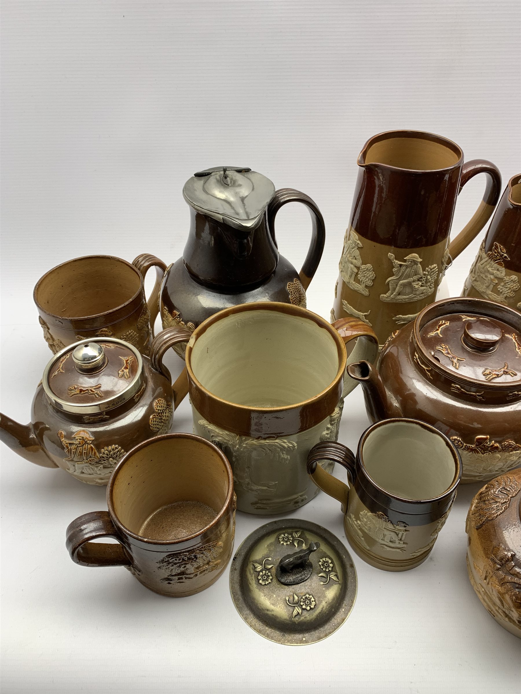 Collection of Doulton and other harvest ware including teapot with silver collar, mugs in various si - Image 3 of 3