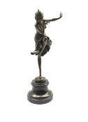 Art Deco style bronze figure of a dancer after 'Chiparus', H40cm overall