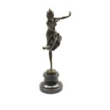 Art Deco style bronze figure of a dancer after 'Chiparus', H40cm overall