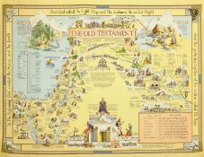 Estra Clark (British 1904-1993): 'The Old Testament', colour map pub. Ben Johnson & Co, York 1959, s