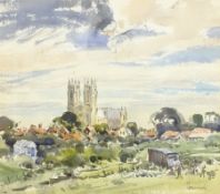 Frank Armstrong (British 1900-1966): 'Beverley Minster', watercolour signed, titled on the mount 36c