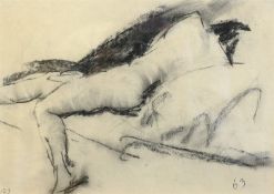 Mikhail Evdokimovich Tkachev (Russian 1912-2008): Sleeping Nude, charcoal dated '63 and numbered 139