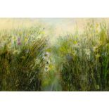 King (British Contemporary): Flower Meadow, mixed media indistinctly signed
