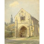 Frederick Dove Ogilvie (British 1850-1921): Church Scene, watercolour signed and dated 1915, 32 x 26