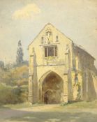 Frederick Dove Ogilvie (British 1850-1921): Church Scene, watercolour signed and dated 1915, 32 x 26