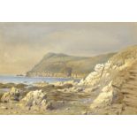 Waller Hugh Paton (Scottish 1828-1895): Coastal Landscape, watercolour signed and dated 1868, 16cm x